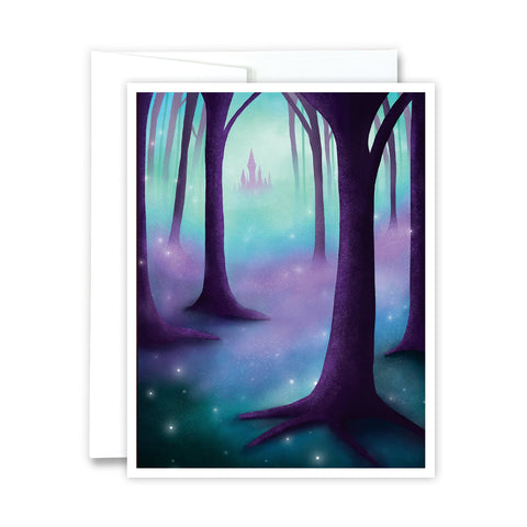 Fairytale Castle Forest Greeting Card